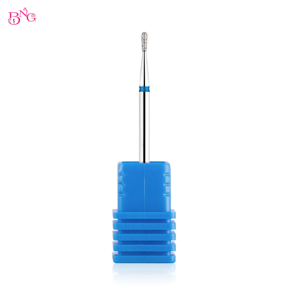 BNG Diamond Cuticle Drill Bit Pear Shape Cutters For Manicure 3/32" Dead Skin Nail Bits Professional Remove Nail Gel Tools