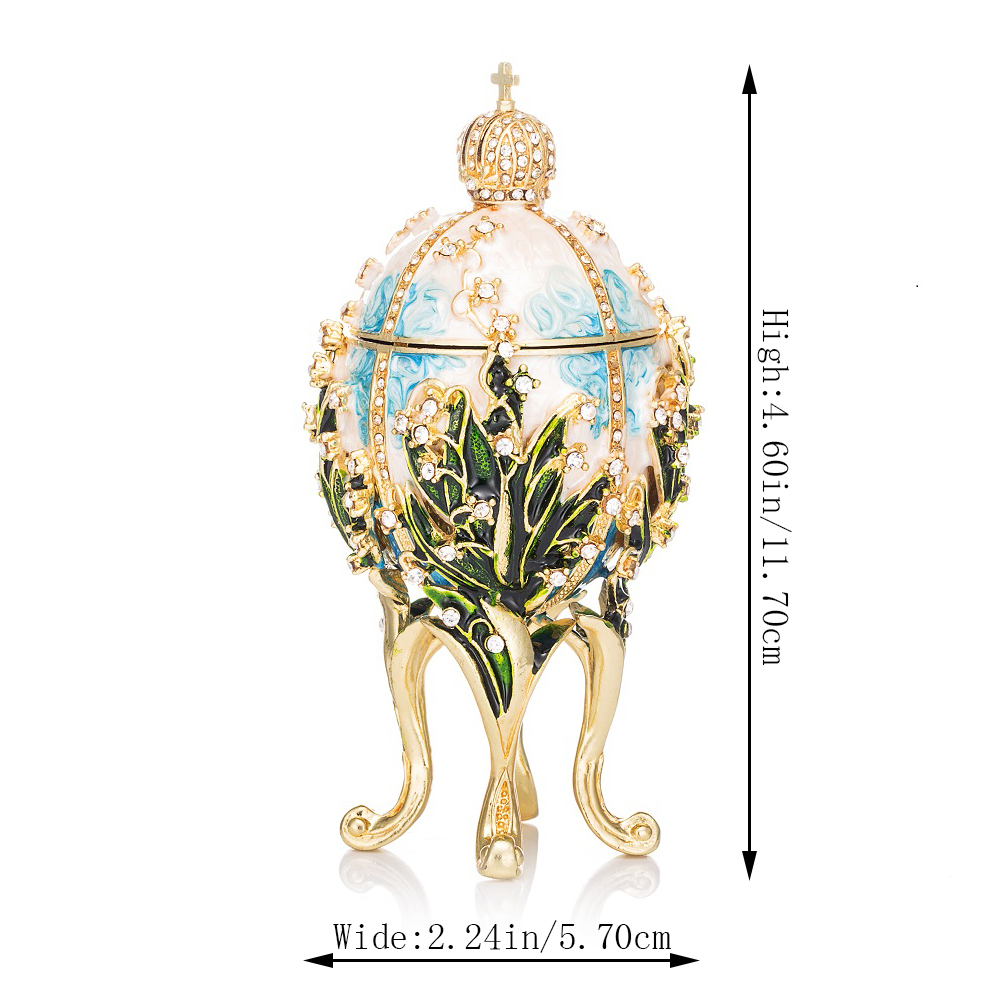 QIFU New Arrive Handicraft Metal Beautiful Faberge Egg for Trinket Box