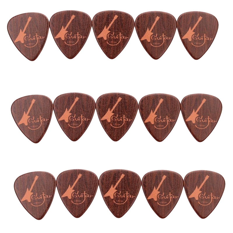 15Pcs Wood Grain Guitar Picks Retro Picks For Acoustic And Electric Guitar, Ukulele, Mandolin And Banjo