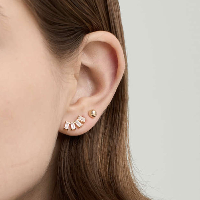 925 Sterling Silver Ear Needle Colorful Crystal Stud Earrings For Women Simple White Opal Piercing Earrings Jewelry Accessories