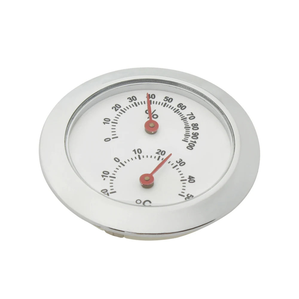 Round Glass Analog Hygrometer Moisture Humidity Monitor For Humidor Guitar Violin Indoor Outdoor 42mm Musical Instrument Case