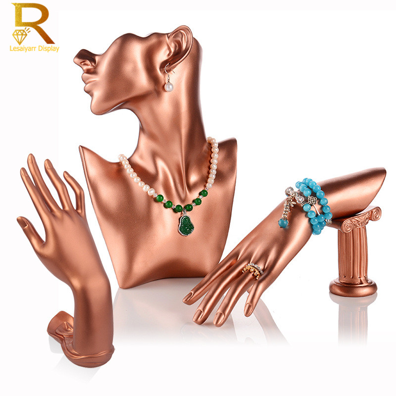 Elegant Resin Mannequin Ring Earring Bracelet Jewelry Pendant Necklace Display Stand Holder Bust Model Show Decorate Counter Kit
