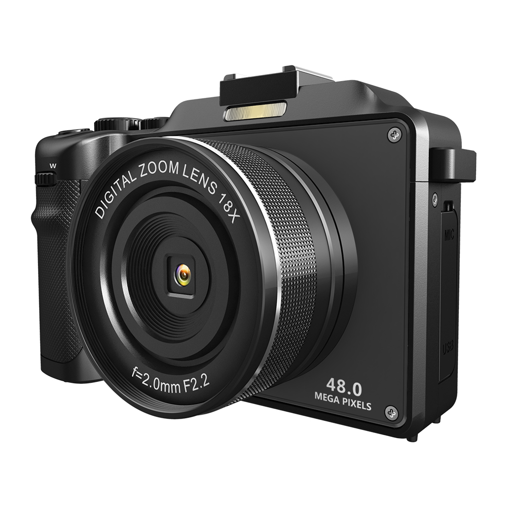 4K 48MP 18X Digital Camera For Tiktok Photography Front Rear Dual Lens Selfie Camcorder Recorder Auto Focus Youtube Webcam