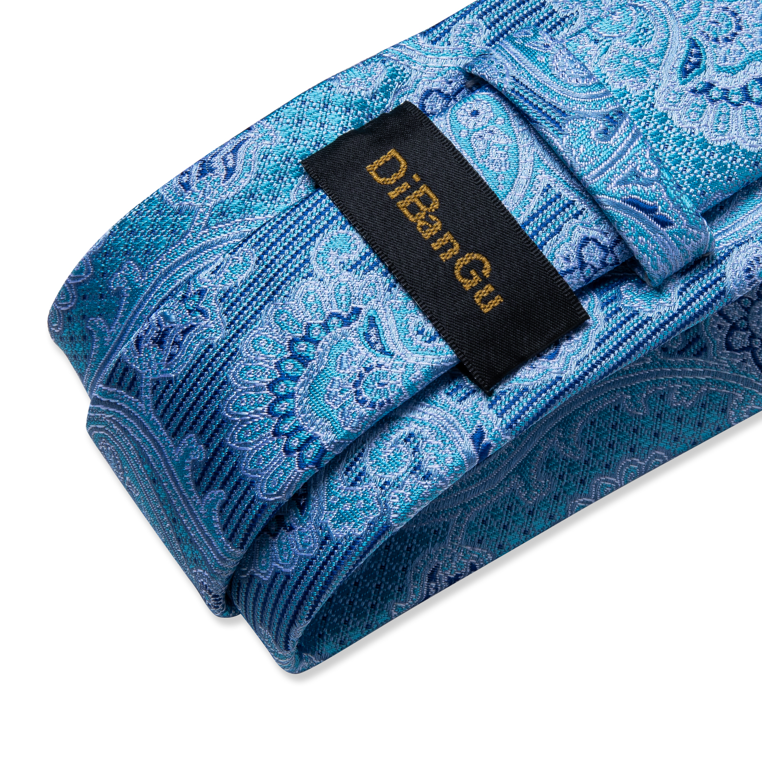 Designer Blue Paisley Floral Silk Ties For Men Luxury Wedding Accessories Men's Neck Tie Set Handkerchief Cufflinks Men's Gift