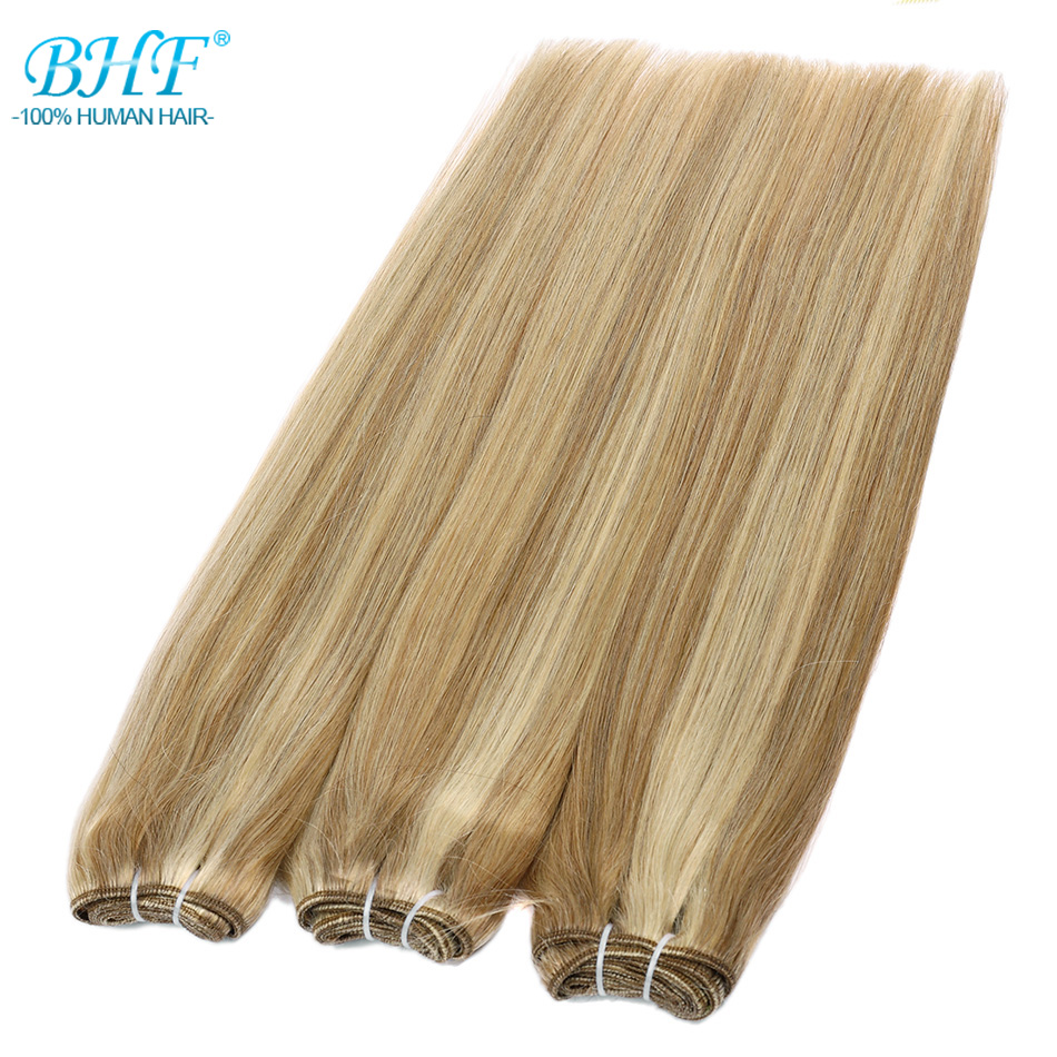 BHF Highlight Straight Human Hair Bundles Ombre Honey Blonde Remy Human Hair Weft Brazilian Brown Hair Extensions 30 Inch