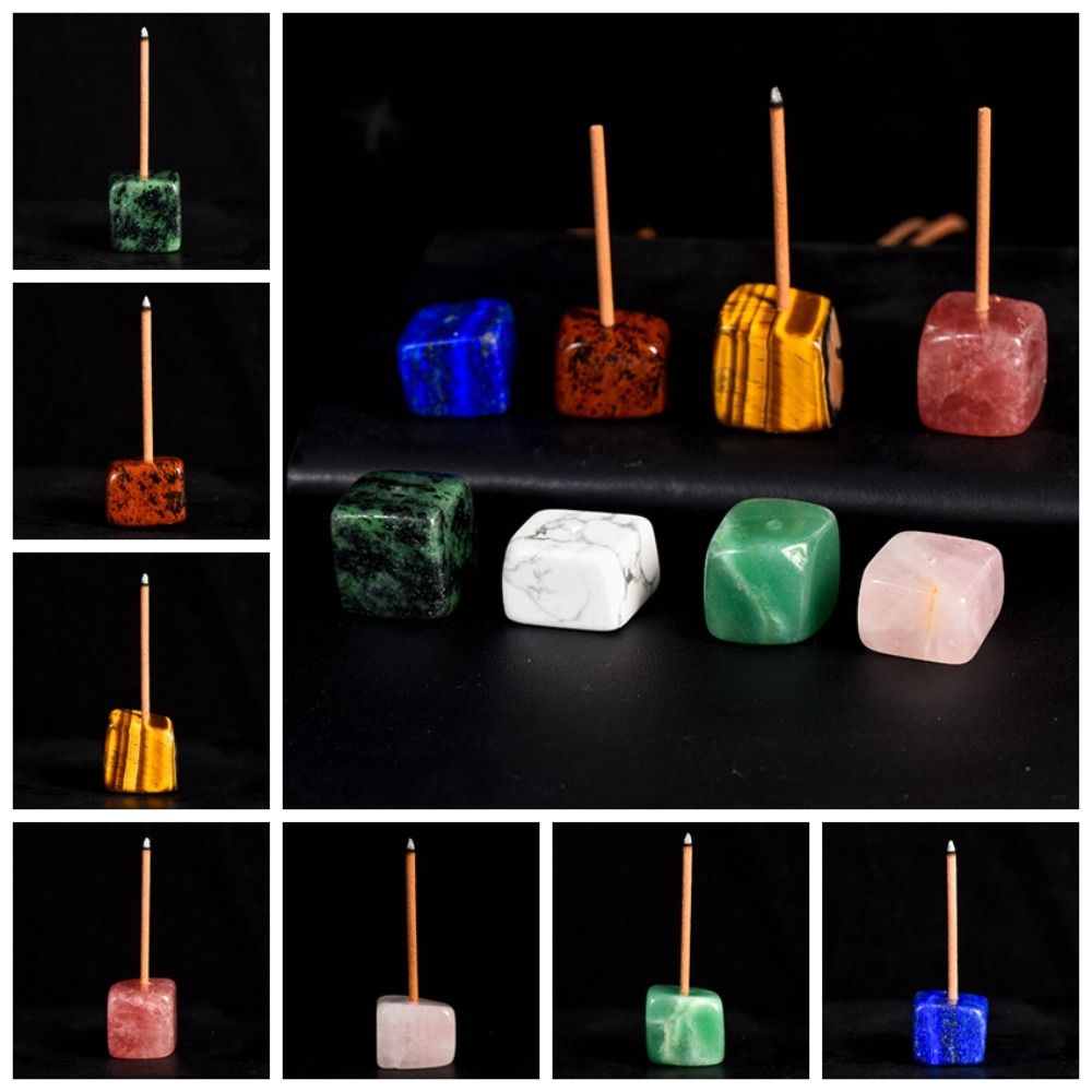 Incense Base Incense Holder Traditional Square Natural Crystal Stone Incense Sticks Burner Buddha Incense Ornaments Fresh Air