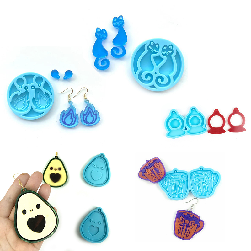 Earrings Epoxy Resin Mold Funny Originality Jewelry Pendant Ear Drop Dangles Silicone Mould DIY Crafts Ornaments Casting Tools