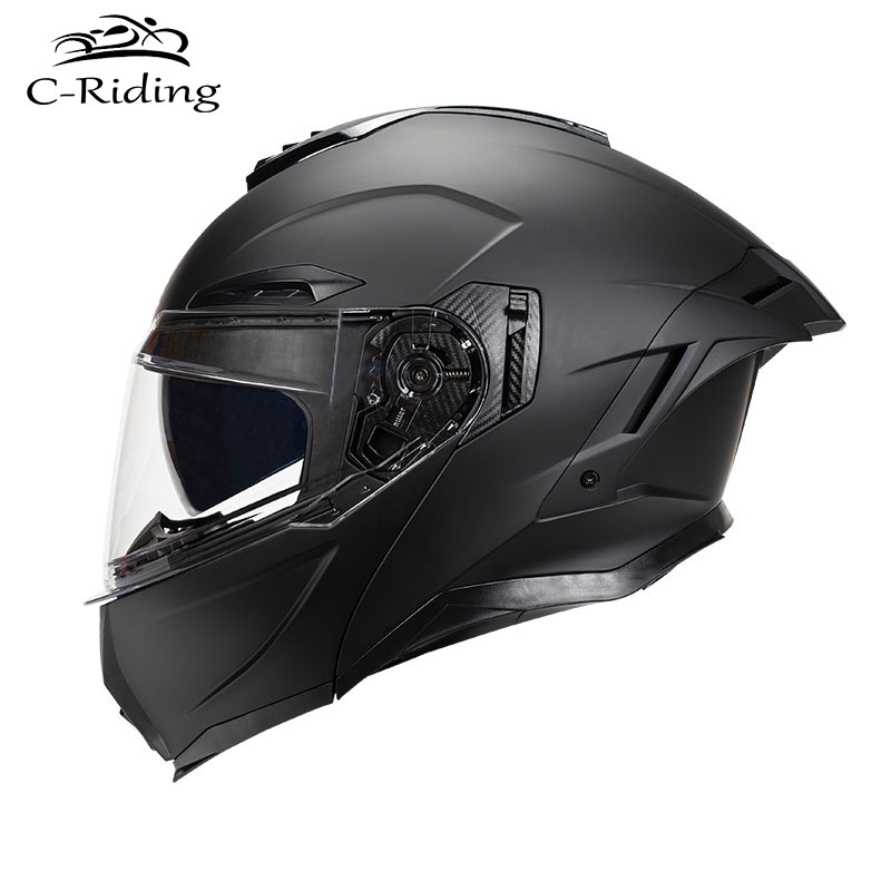 Full Face Dual Visor Helmet Flip Up Double Lens Helmet Motocross DOT Approved Four Seasons Moto Cascos Motociclistas Capacete