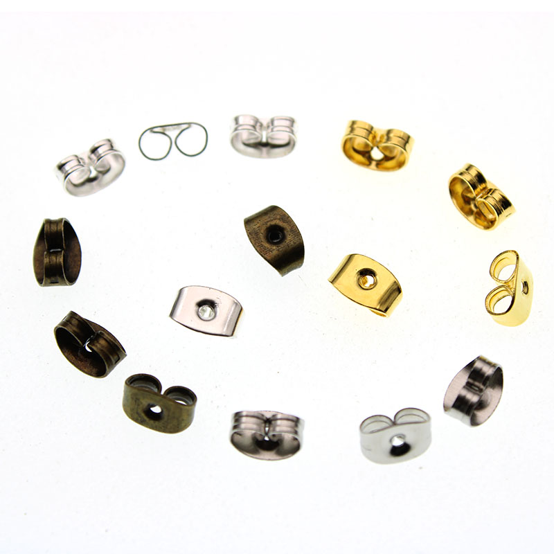 100pcs 6*4mm Butterfly Earring Studs Backs Stopper Jewelry Findings DIY Blocked Earring Backs Stoppers Ear Accessories Z426