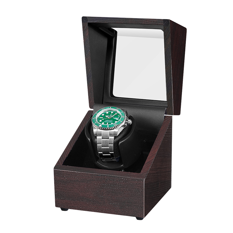Single watch household Wooden Single Watch Winder Automatic Watch Winder Box Accessories Display Mechanical Rotating Leather