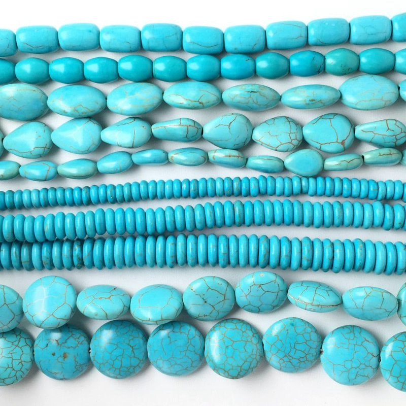 Round septum teardrop oval Horizontal hole pendant Natural Turquoises Loose Seed Beads For bracelet necklace Jewelry Making DIY