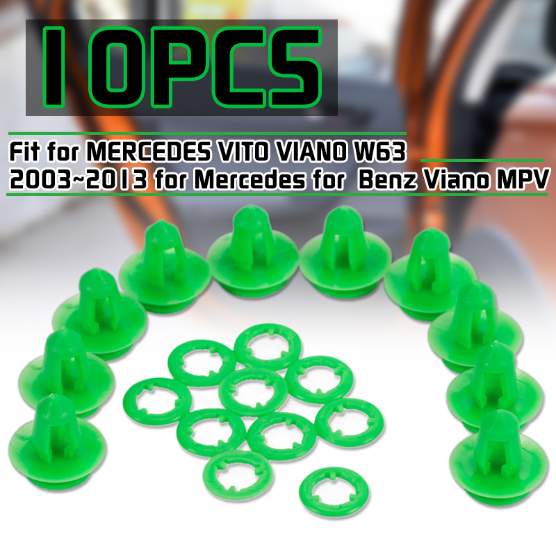10/50pcs Green Auto Fasteners Car Door Card Trim Panel Clips Rear Tailgate Interior Accessories For Mercedes / VITO VIANO W639
