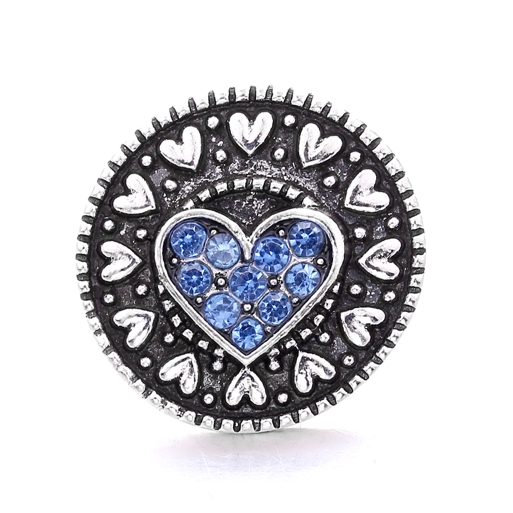 5pcs/lot Snap Jewelry Blue Crystal 18mm Snap Buttons Flower Cat Owl Fish Dolphin Cross Snaps Fit 20mm 18mm Snap Bracelet Bangles