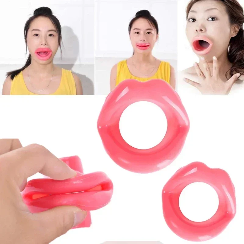 Mouth Muscle Exercise Piece Silicone Rubber Face Slimmer Anti Wrinkle Lip Trainer Mouth Massager Exerciser Mouthpiece Face Care