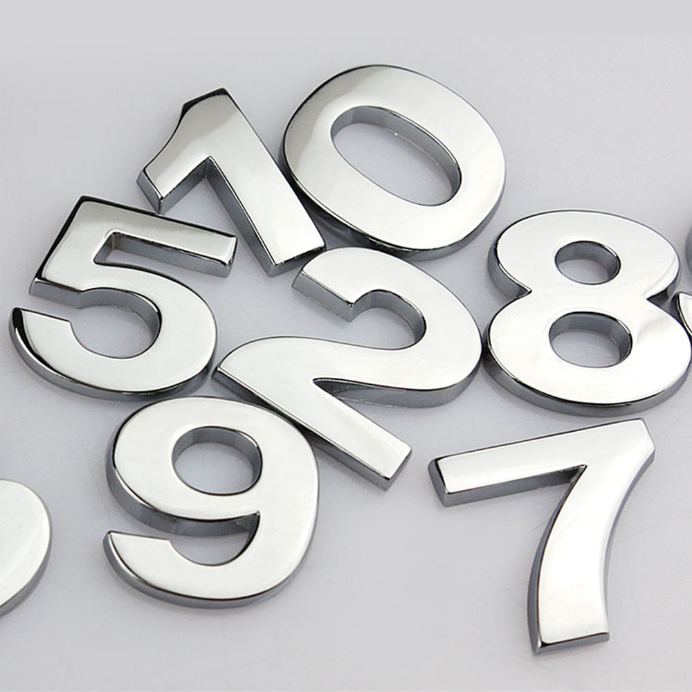 3D Metal Alphabet Silver Badge Chrome Silver Letters Numbers Logo Car Stickers Automobiles Car Accessories Stickers Decoration