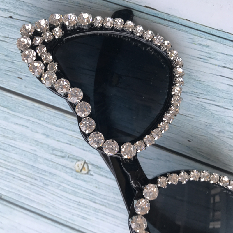 ZAOLIHU Lovely Heart Shape Women Sunglasses Big Size Female Sun Glasses UV400 Handmade Diamond Eyewear Gafas de sol