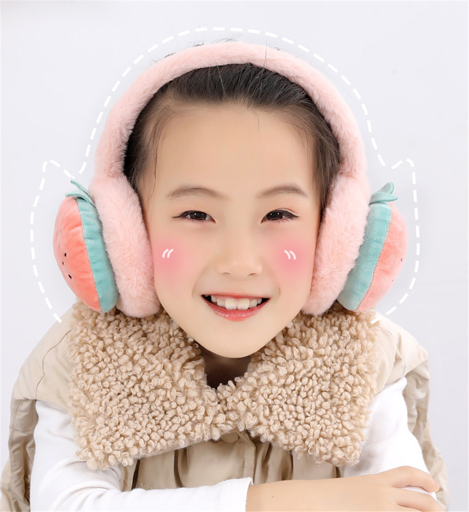 Cute Fruit Earmuffs For Womens Girls Winter Ear Warm Comfortable Skiing Soft Plush Headband Lovely Headphones Earmuffs Children