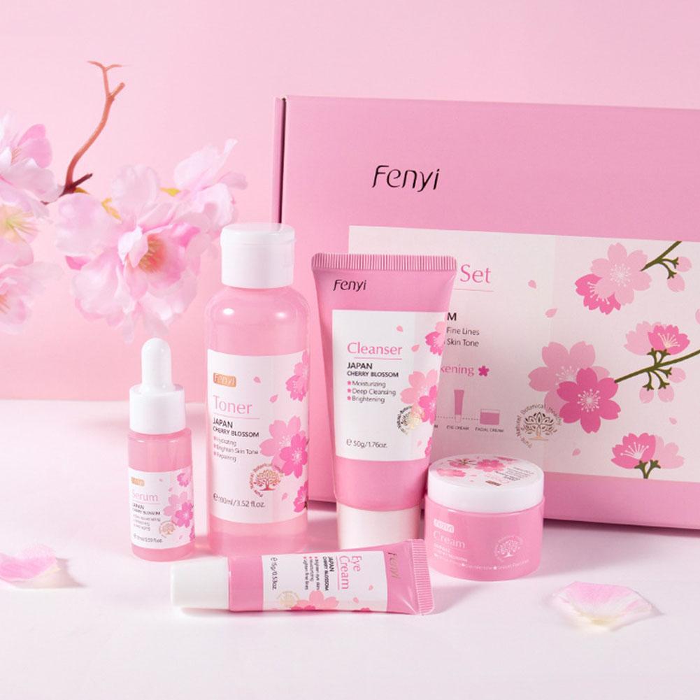 Facial Cleaner Korean Face Serum Peeling Gel Moisturize Fade Dark Circles Eye Cream Cosmetics Skin Care Set