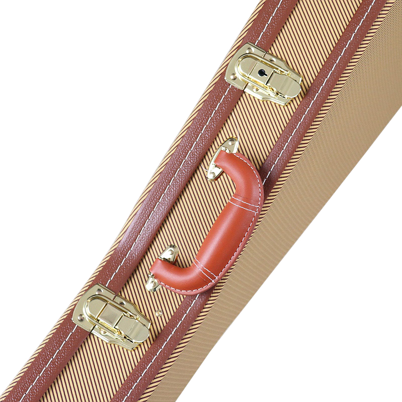 V Shape Electric Guitar Hardcase Wood Case Cover PVC Box Leather Material with Foam Lining