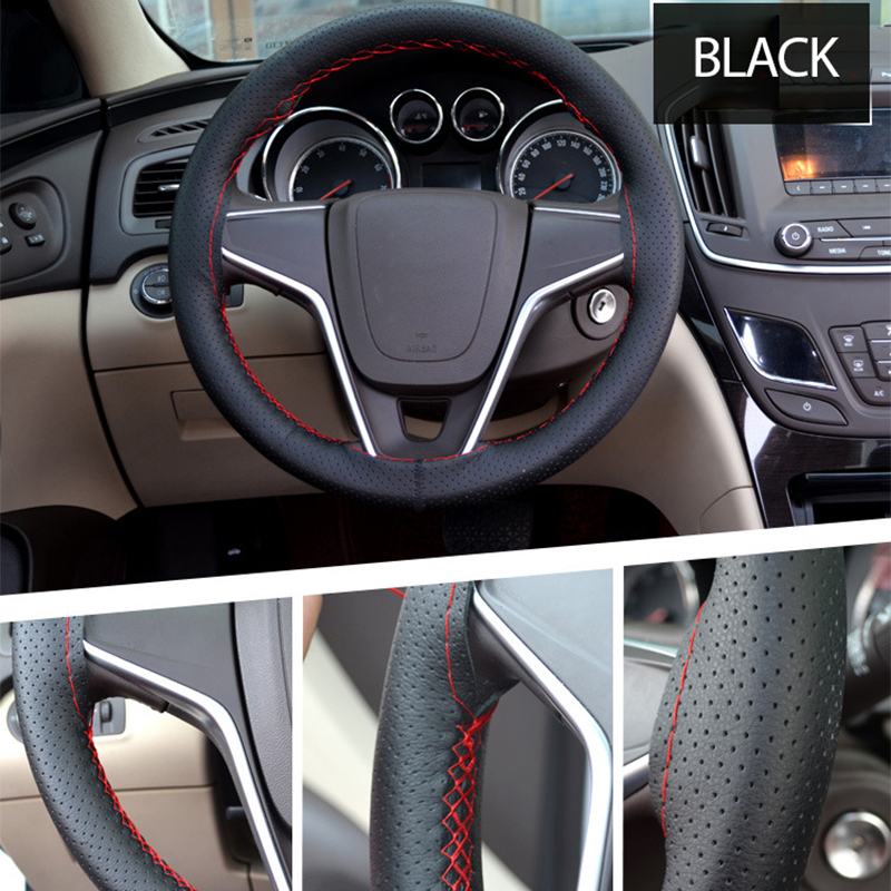 DIY Car Steering Wheel Hand Sewing Cover Microfiber Leather Car Wheel-Cover Breathable Steer Cover Cubre Volante Auto Decoration