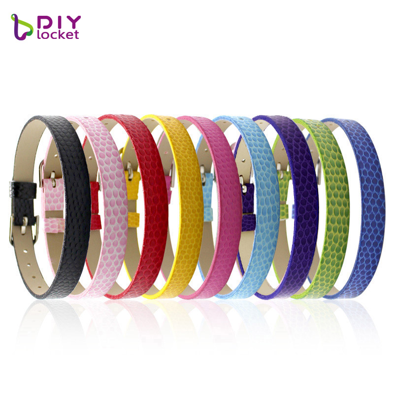 100PCS 8MM PU Leather Snake Wristband&Bracelets " Can Choose the Color" Fit DIY 8mm Slide Letters/charms LSBR03*100
