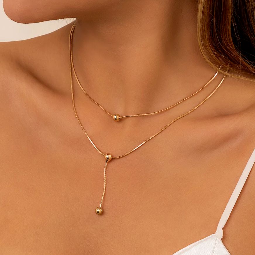 Ingemark Gothic Temperament Snake Bone Thin Chain Necklace for Women Collar Vintage Ball Pendant Choker Neck Jewelry Accessories