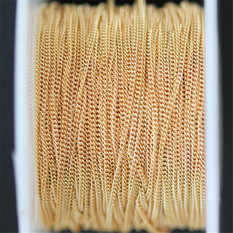 Real 14K Gold Filled Curb Chain 1MM/1.2MM/1.5MM Chain Necklace Gold jewelry Minimalist Gold Filled Chain DIY Jewelry