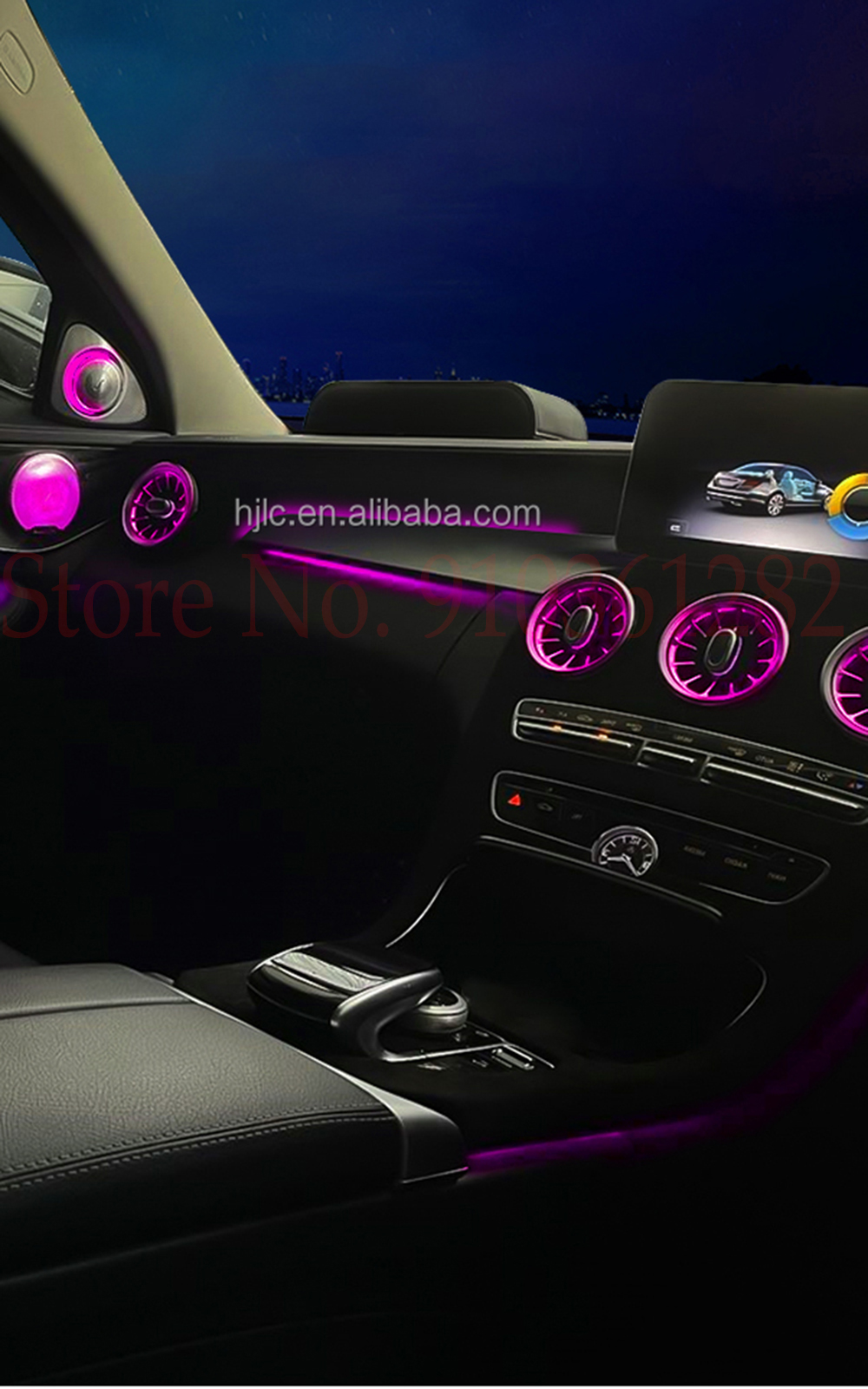 For Mercedes Benz C Class w205 GLC X253 2014-2021 Atmosphere light passenger trim led light in Co-pilot ambient light stripes