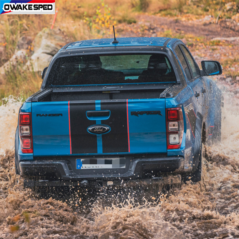 For Ford F-150 Ranger Wildtrak Raptor Sport Stripes Car Pickup Trunk Decor Sticker Auto Body Film OFF ROAD Styling Vinyl Decals