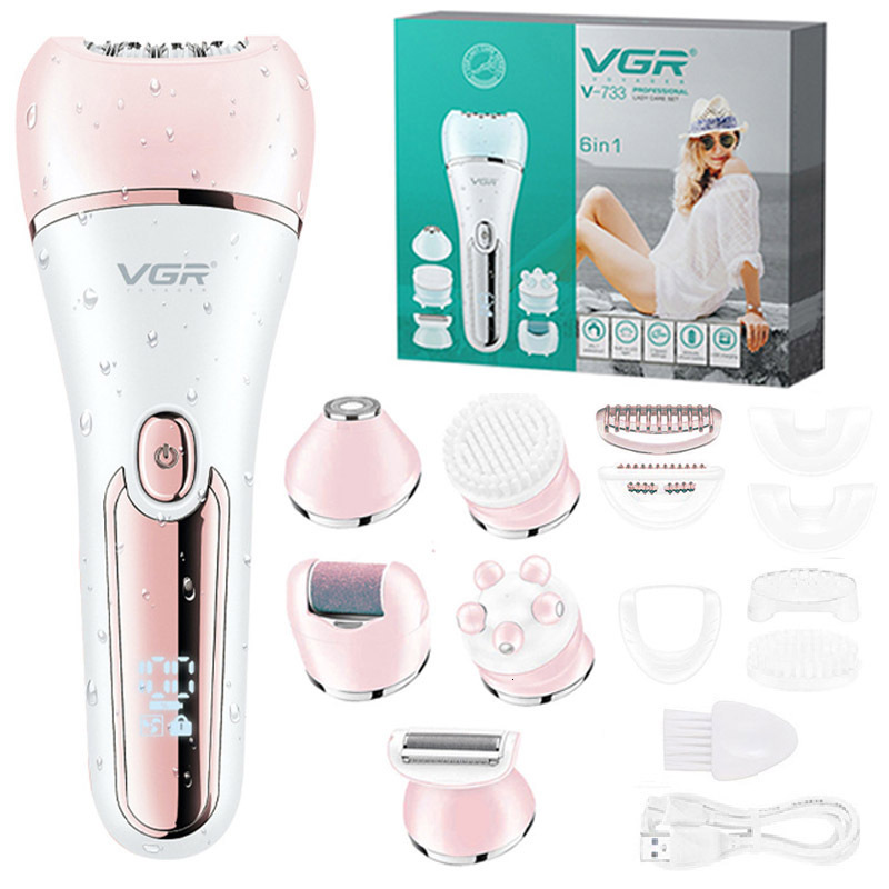 VGR Electric Women Epilator Female Shaver Leg Body Removal Lip Chin Depilatory Lady Bikini Trimmer Facial Hair Remover F624-90