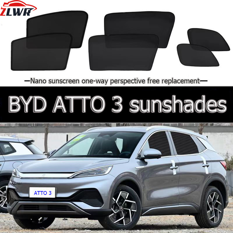 ZLWR car sunshade BYD ATTO 3 car window sunshade BYD YUAN PLUS side window sunshade, car insect net, sunscreen, heat insulation