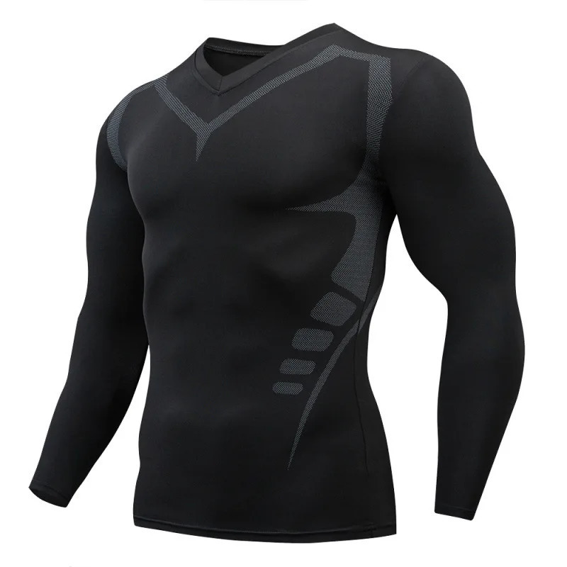 Mens Tshirt Men Running Sport T Shirt Compression Fitness Tops Tee Quick DryTight Training Gym Shirts Jersey 240620