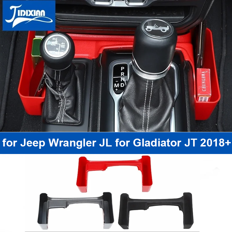 JIDIXIAN Stowing Tidying Car Gear Shifter Storage Box for Jeep Wrangler JL JLU 2018 2019 2020 2021 2022 2023 2024 Up Accessories