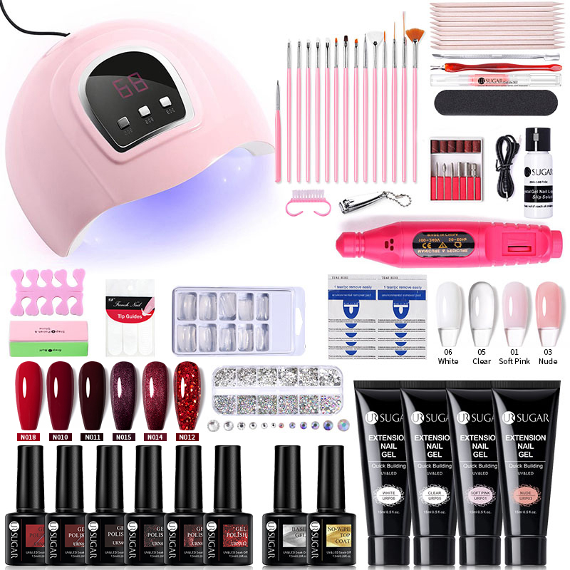 UR SUGAR 29PCS Set Nail Tool Kit Semi Permanent Soak Off UV/LED Gel Varnish Nail Art Manicure Base Matte Top Coat Vernish
