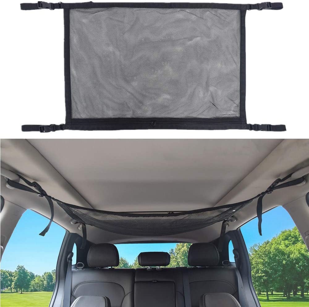 Car Ceiling Storage Net Roof Luggage Mesh Bag Adjustable Travel Storage Bag Tent Towel Camper Car Accessories Supplies Interior
