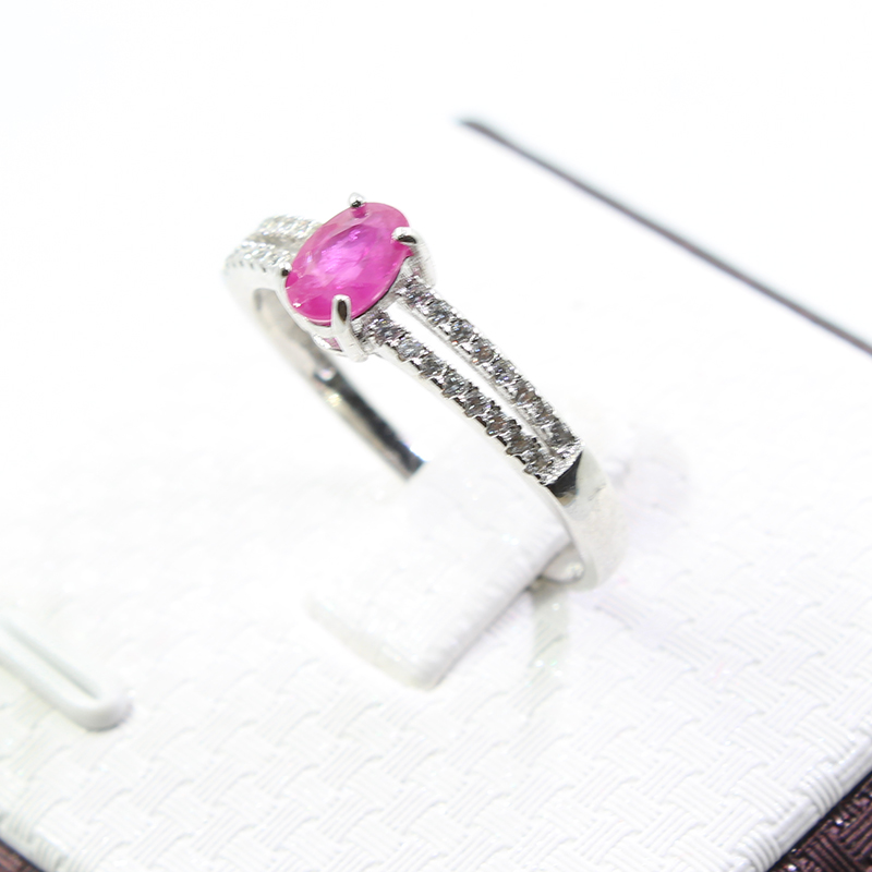 Classic silver ruby ring for wedding 0.4 ct 4 mm * 6 mm natural ruby gemstone silver ring solid 925 sterling silver ruby ring