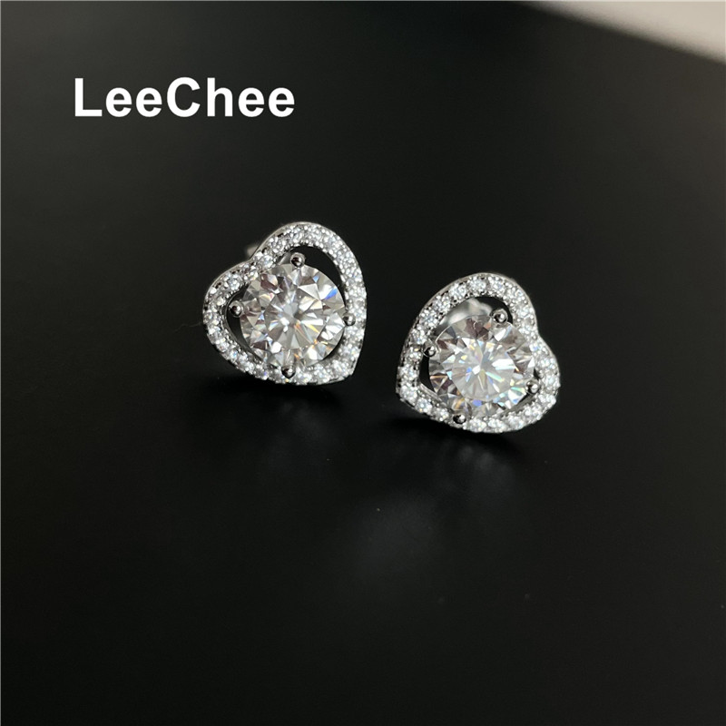 Moissanite Sted Earring 1CT 6.5MM VVS Lab Diamond Fine Jewelry for Women Wedding Party Anniversary Gift Real 925 Sterling Silver
