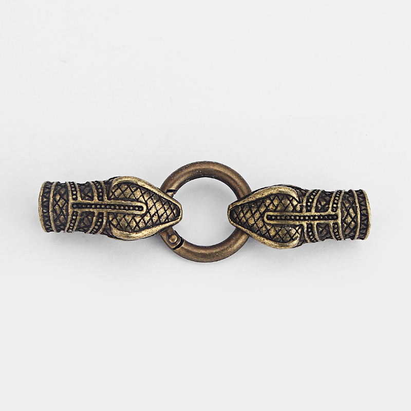 1sets Snake Head End Crimp Caps Spring Clasp for 10mm Round Leather Cord Connect Bracelet Necklace Jewelry Making Finding