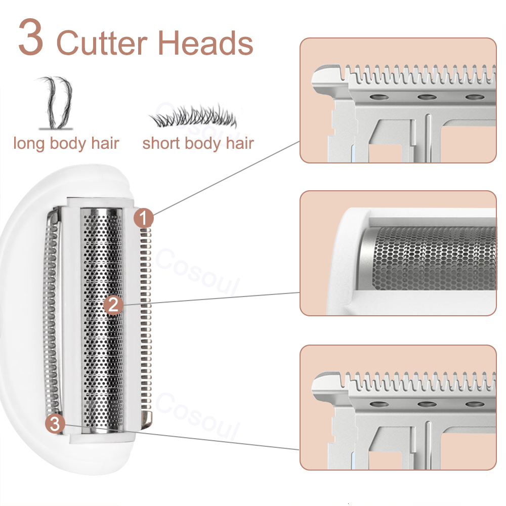 Trimmer for Women Shaver Bikini Painless Lady Razor Electric Epilator Underarm Leg Pubic Remover Body Hair Removal F624-55