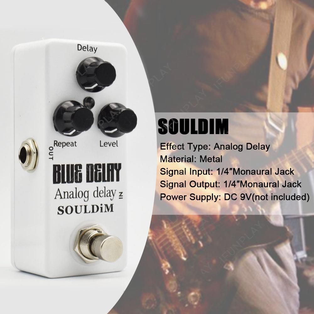 SoulDiM Mini Electric Guitar Pedal Overdrive/Booster/Delay/Pramp/Reverb/Noise Reduction/Analog Delay Effect Pedal