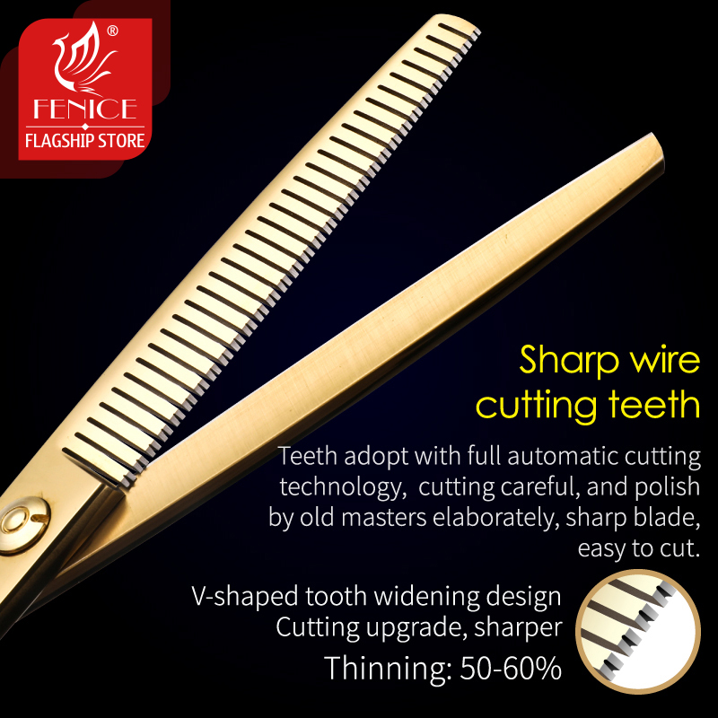 Fenice 6.5 inch pet dog grooming scissors Bichon Teddy dog thinning scissors shears for dogs products 50-60% rate