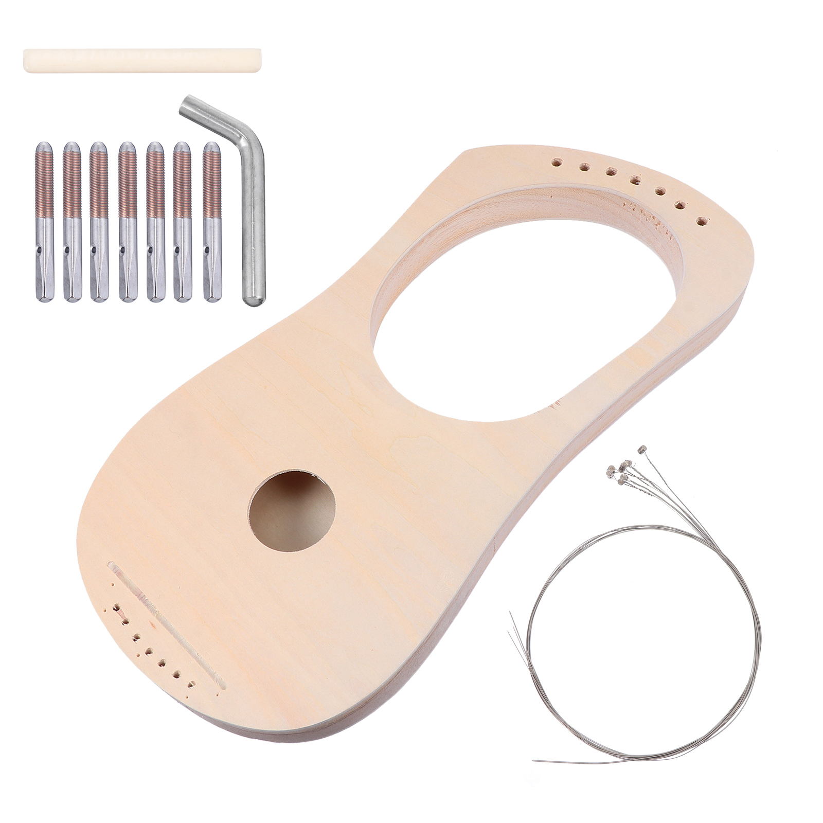 Kit de Material de arpa de Lira, interesante, hecho a mano, bricolaje, 7 cuerdas, Lira, 1 Juego