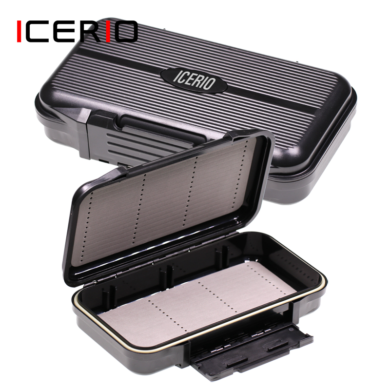 ICERIO Fly Fishing Tackle Box Lure Fish Hook Waterproof Double Sided Plastic Baits Storage Case Strength Flies Fishhook Box