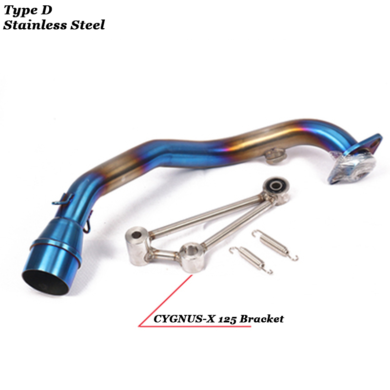 Motorcycle Exhaust Full Systems Modified Titanium Alloy Connect Link Tube Front Link Pipe For Yamaha BWS 125 CYGNUS-X 125cc