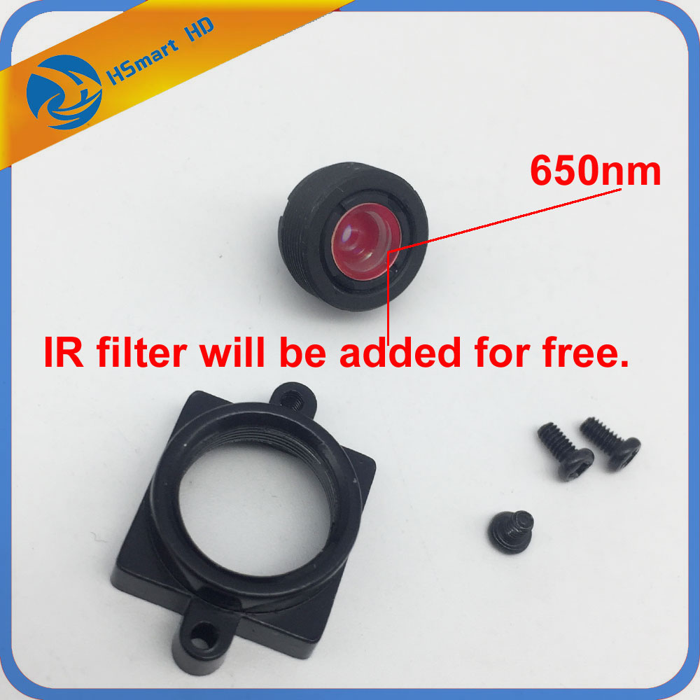 HD 2mp 3.7mm pinhole CCTV lens IR Board Lens 1/3" M12 for IP HD Camera add 650nm 850nm 940nm IR filter M12 Mount
