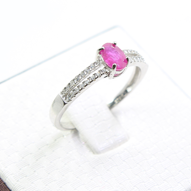 Classic silver ruby ring for wedding 0.4 ct 4 mm * 6 mm natural ruby gemstone silver ring solid 925 sterling silver ruby ring