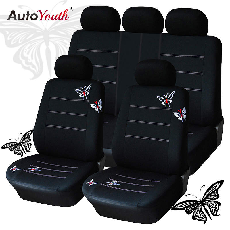 AUTOYOUTH Full Set Car Seat Covers Universal Fit Split Rear Bench Butterfly For Pajero 4 For Kia For Skoda karog 2021 For Hyunda