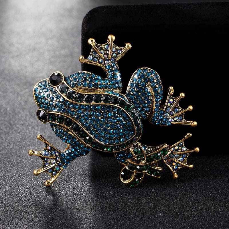 Big Size frog Brooch Men Jewelry Brand Rhinestone Animal Broaches Boutique vintage Men's Statement Pink Brooches Bouquet Broches