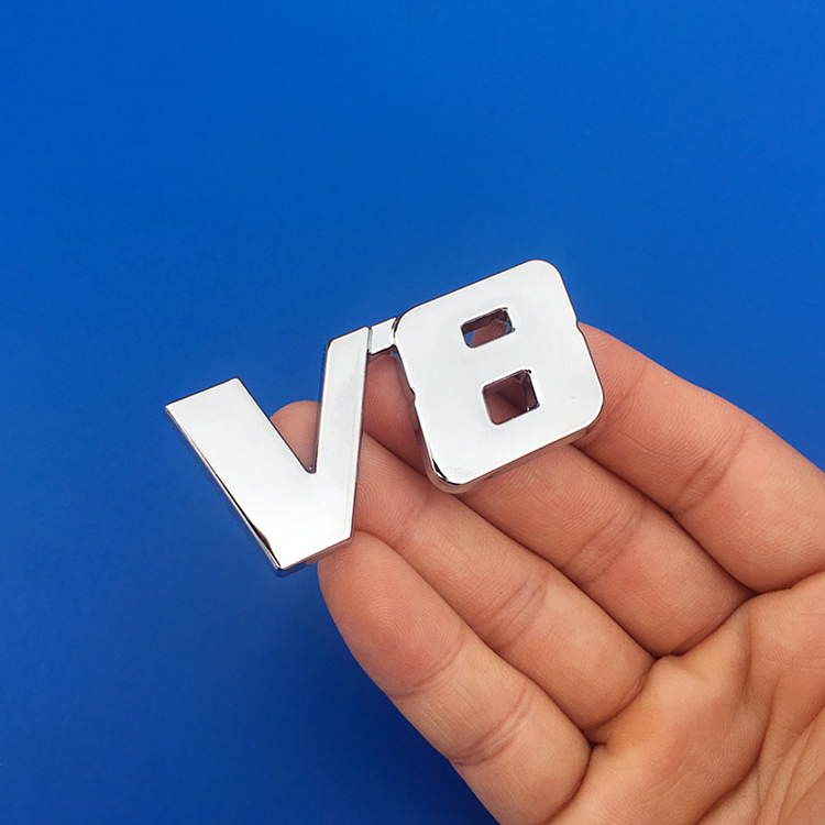 1 Pcs 3D Metal V6 V8 Engine Display Car Stickers Emblem Badge Car Decorative For Toyota BMW Benz Honda Mazda Car Accessories