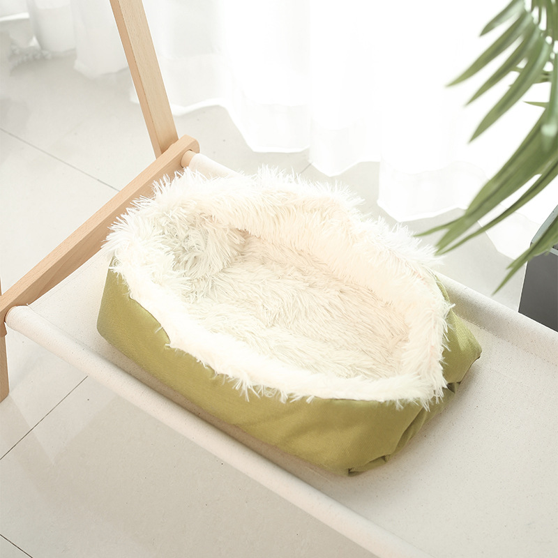 New bi-fold plush dog pad pet bed warm four seasons square kennel cat mat